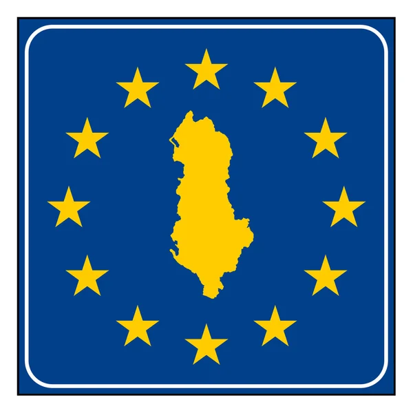 Albanien Europeiska knappen — Stockfoto