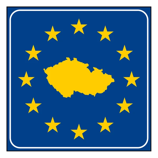 Τσεχική Δημοκρατία Ευρωπαϊκού κουμπί — Φωτογραφία Αρχείου