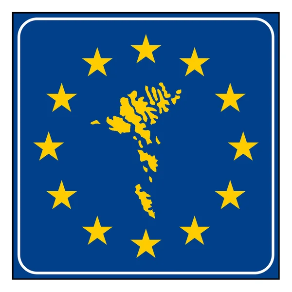Faerské ostrovy Evropský tlačítko — Stock fotografie
