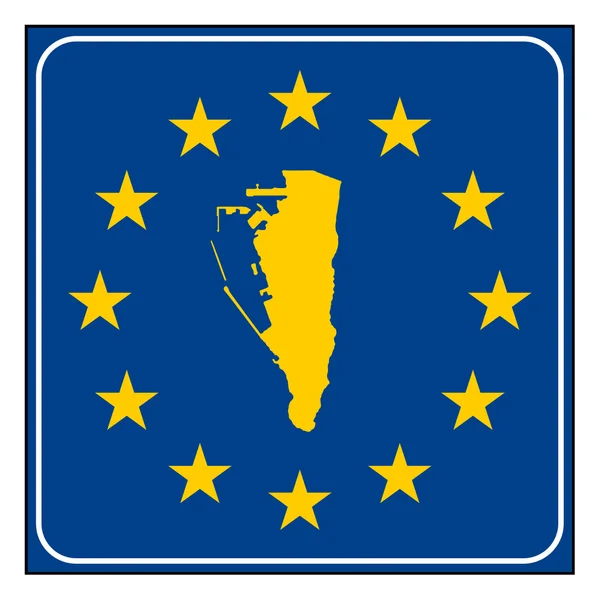 Gibraltar Europejskiej przycisk — Zdjęcie stockowe