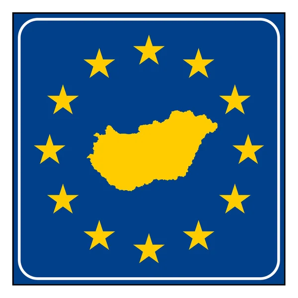 Magyarország európai gomb — Stock Fotó