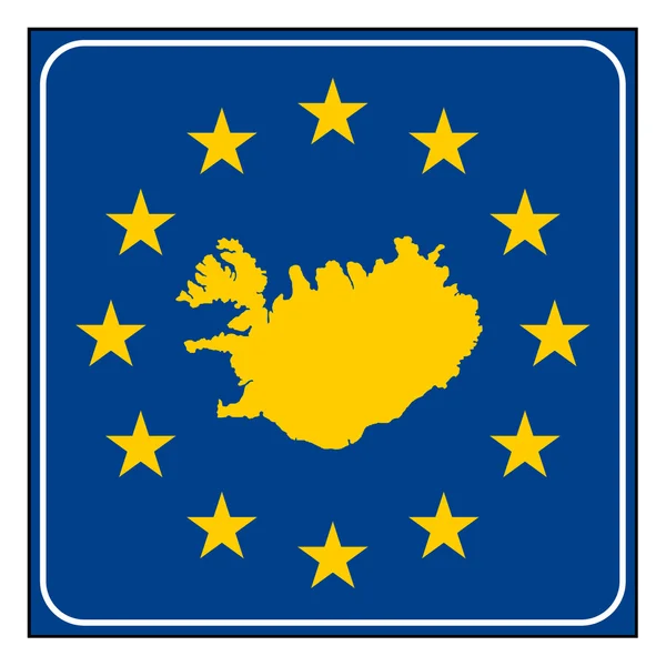 아이슬란드 유럽 버튼 — 스톡 사진