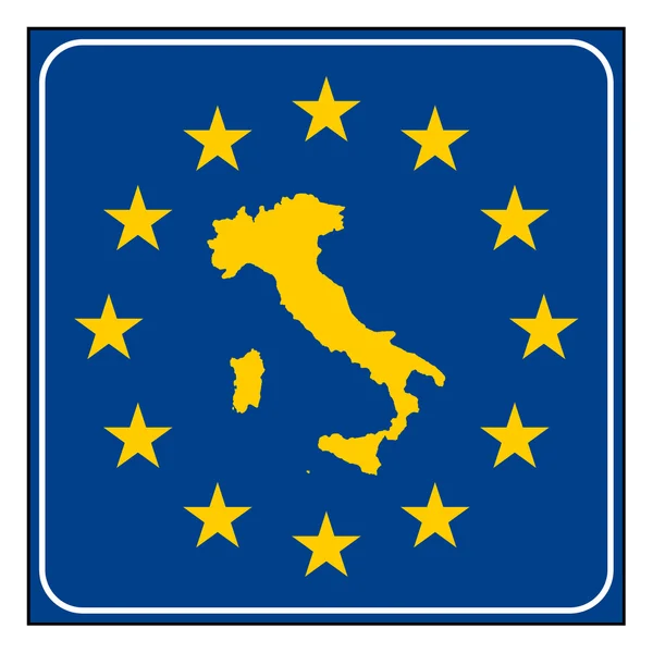 意大利欧洲按钮 — 图库照片