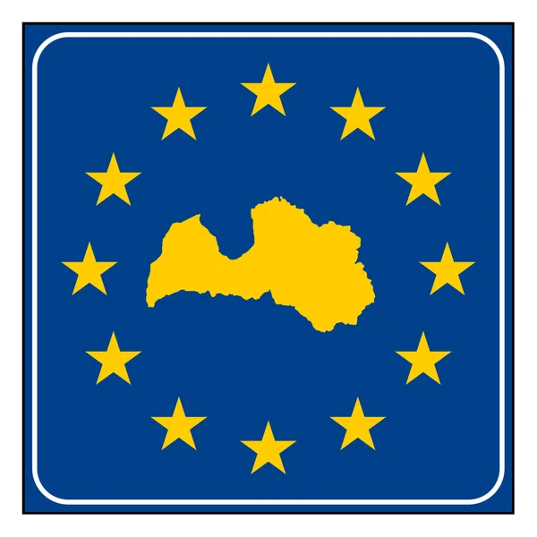 Lettország európai gomb — Stock Fotó