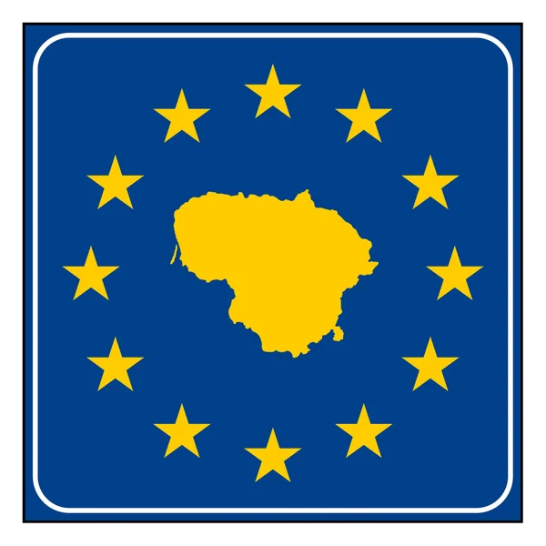 立陶宛欧洲按钮 — 图库照片