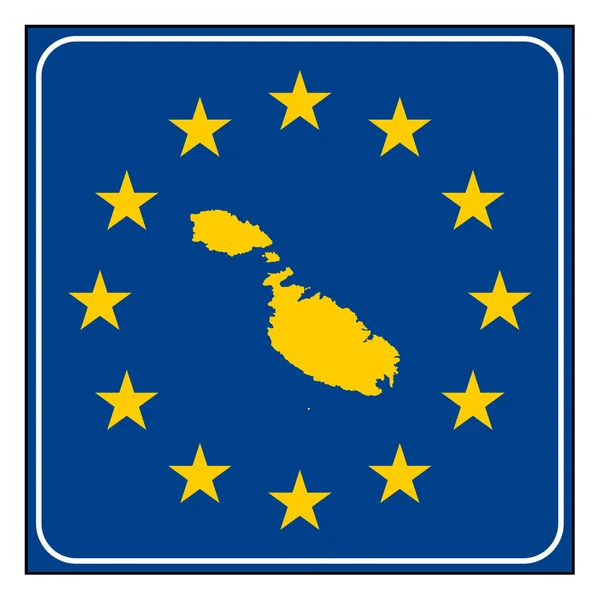 Malta Evropské tlačítko — Stock fotografie