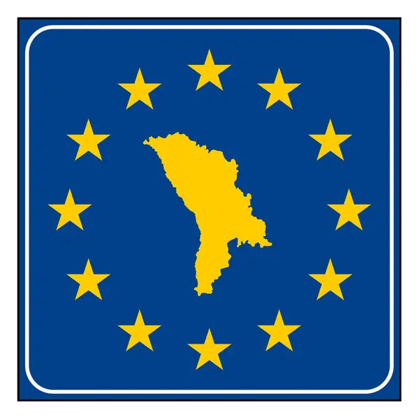 Moldavië Europese knop — Stockfoto