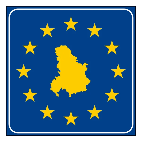 Serbia i Czarnogóra znak drogowy — Zdjęcie stockowe