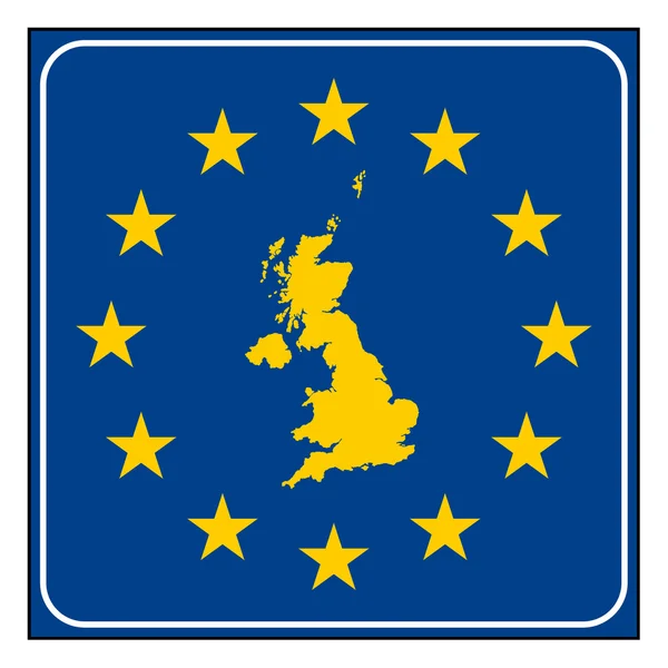 İngiltere Avrupa yol levhası — Stok fotoğraf
