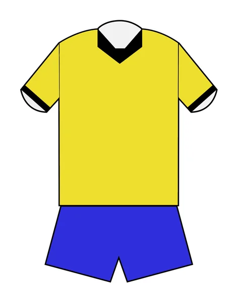 Geel en blauw voetbal kit — Stockfoto