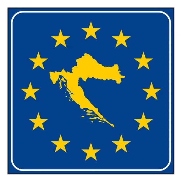 Ευρωπαϊκό κουμπί Κροατία — Φωτογραφία Αρχείου