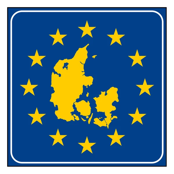 Danmark Europeiska knappen — Stockfoto