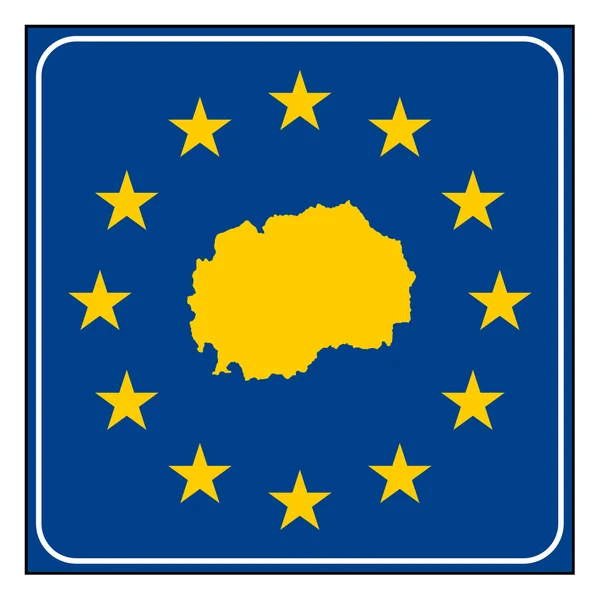 Makedonie Evropské tlačítko — Stock fotografie