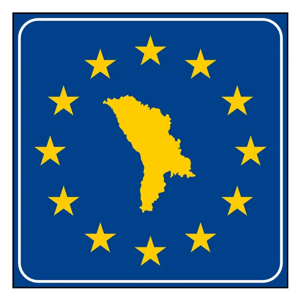 Moldova Avrupa düğmesi — Stok fotoğraf