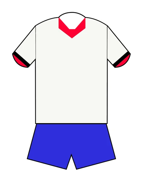 赤白と青のサッカーのキット — ストック写真