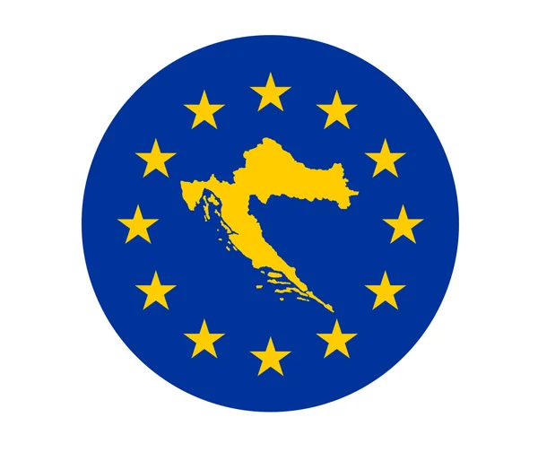 Kroatien europeiska flaggan — Stockfoto