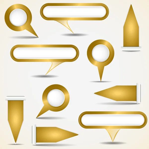Verzameling van goud pointers — Stockvector