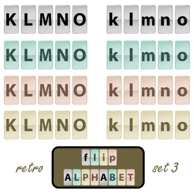 Flip alphabet set 3 clipart