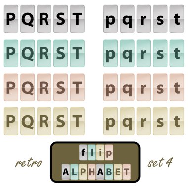 Flip alphabet set 4 clipart