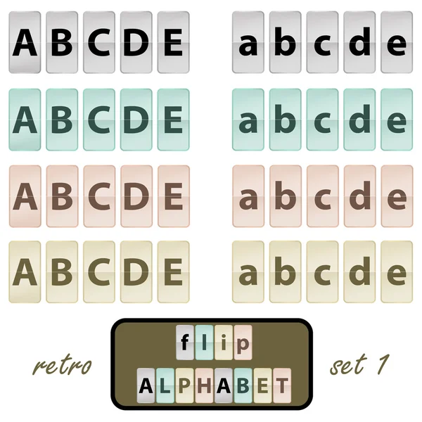 Klapki alfabet zestaw 1 — Wektor stockowy