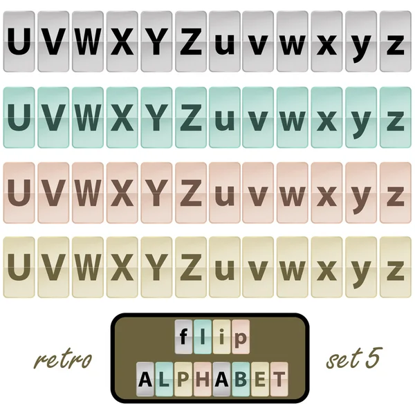 Conjunto de alfabeto de aleta 5 — Vetor de Stock