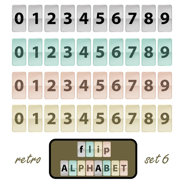 Klapki alfabet zestaw 6 — Wektor stockowy