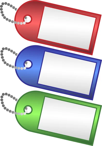 Three colored tags — Stock Vector