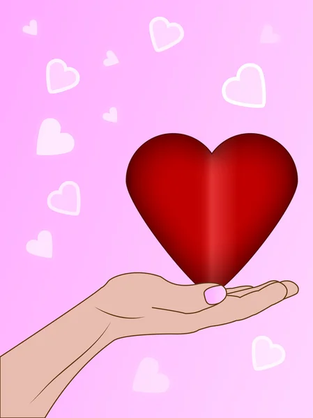 Hjerte på håndfladen – Stock-vektor