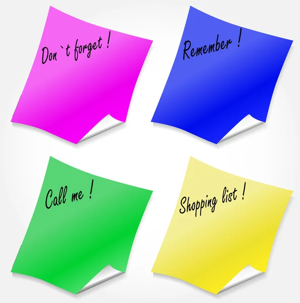 Vier gekleurde stickers — Stockvector