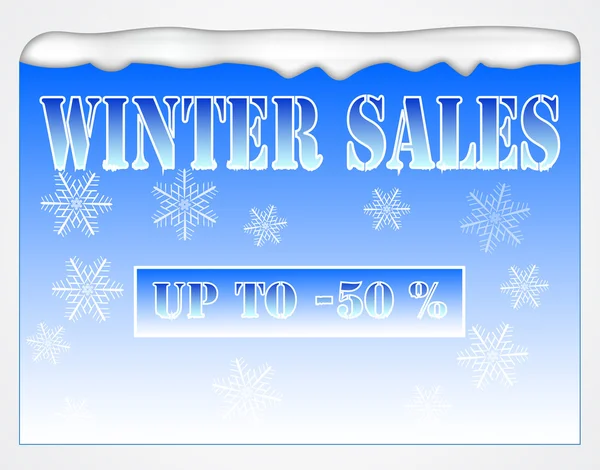 Placa de vendas de inverno — Vetor de Stock
