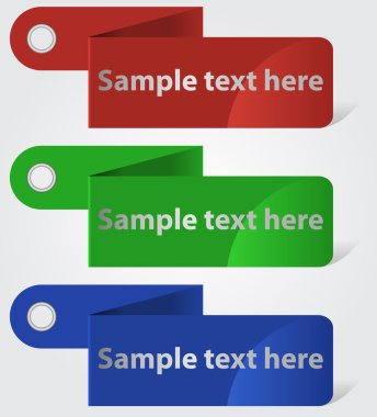 Folded color labels clipart