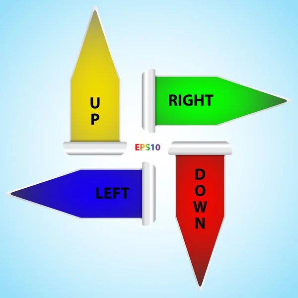 Four directional arrows — Stock Vector