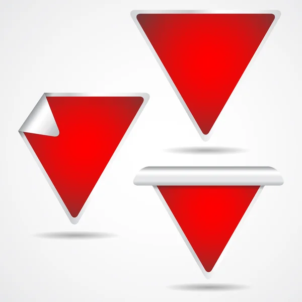 Trojúhelník štítky — Stockový vektor