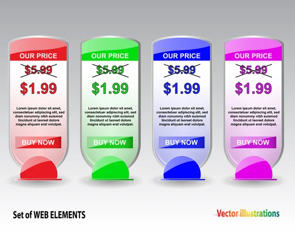 Conjunto de elementos web — Vector de stock