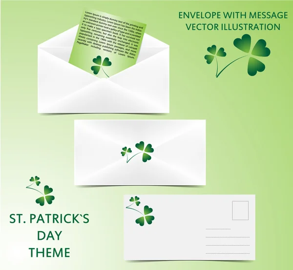 Envelope - Tema de St. Patrick — Vetor de Stock