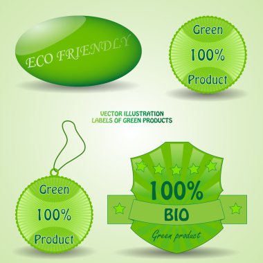 Labels of green products clipart