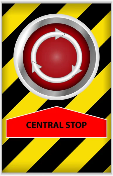 Central stopknap – Stock-vektor