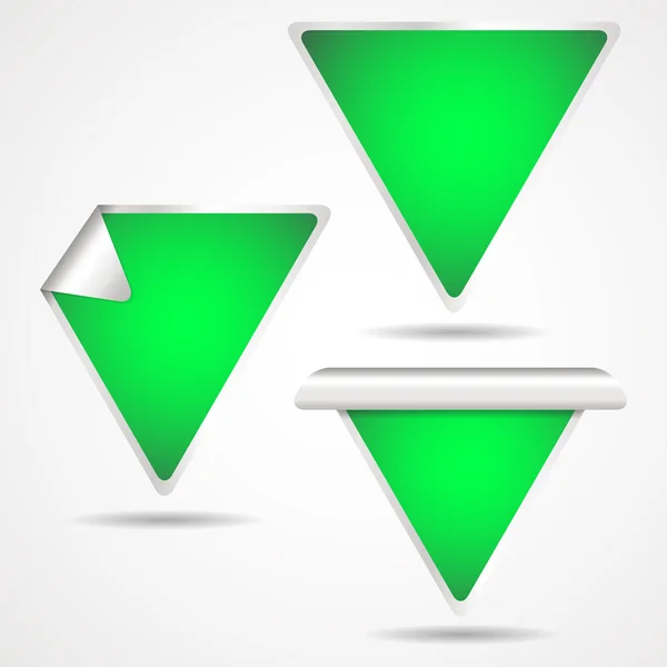Etiquetas de triângulo verde —  Vetores de Stock