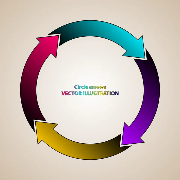 Färg pilar i cirkeln — Stock vektor