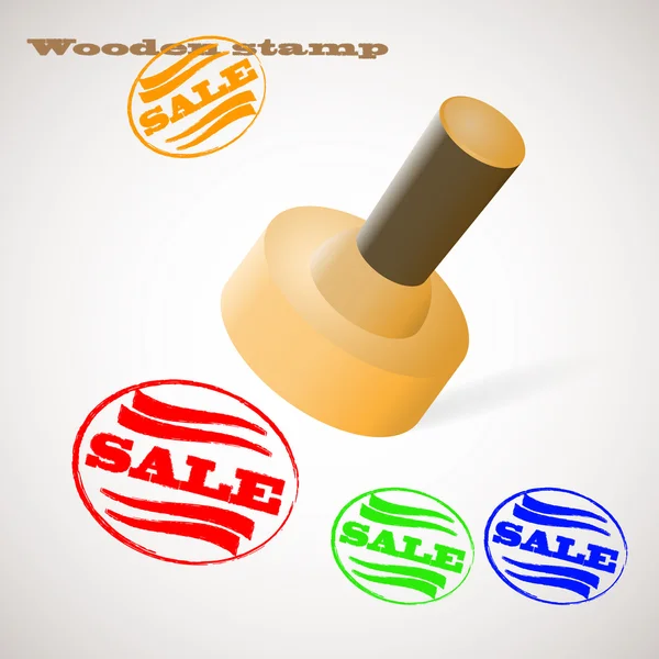 Wooden stamp SALE — Stock Vector