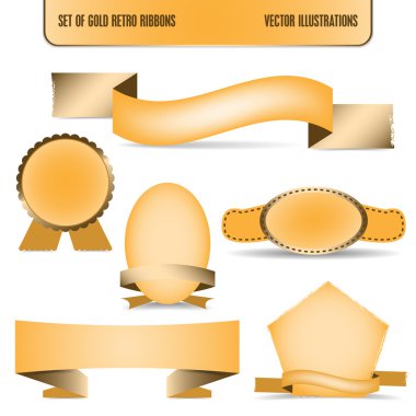 Set of shaped ribbons clipart