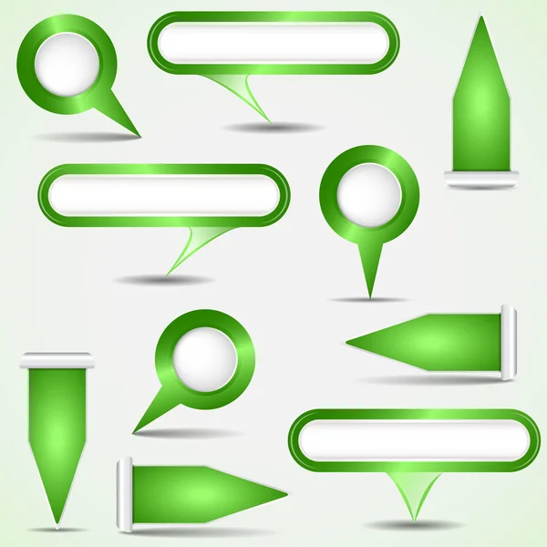 Reihe grüner Zeiger — Stockvektor