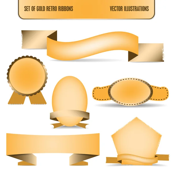 stock vector Set of shaped ribbons