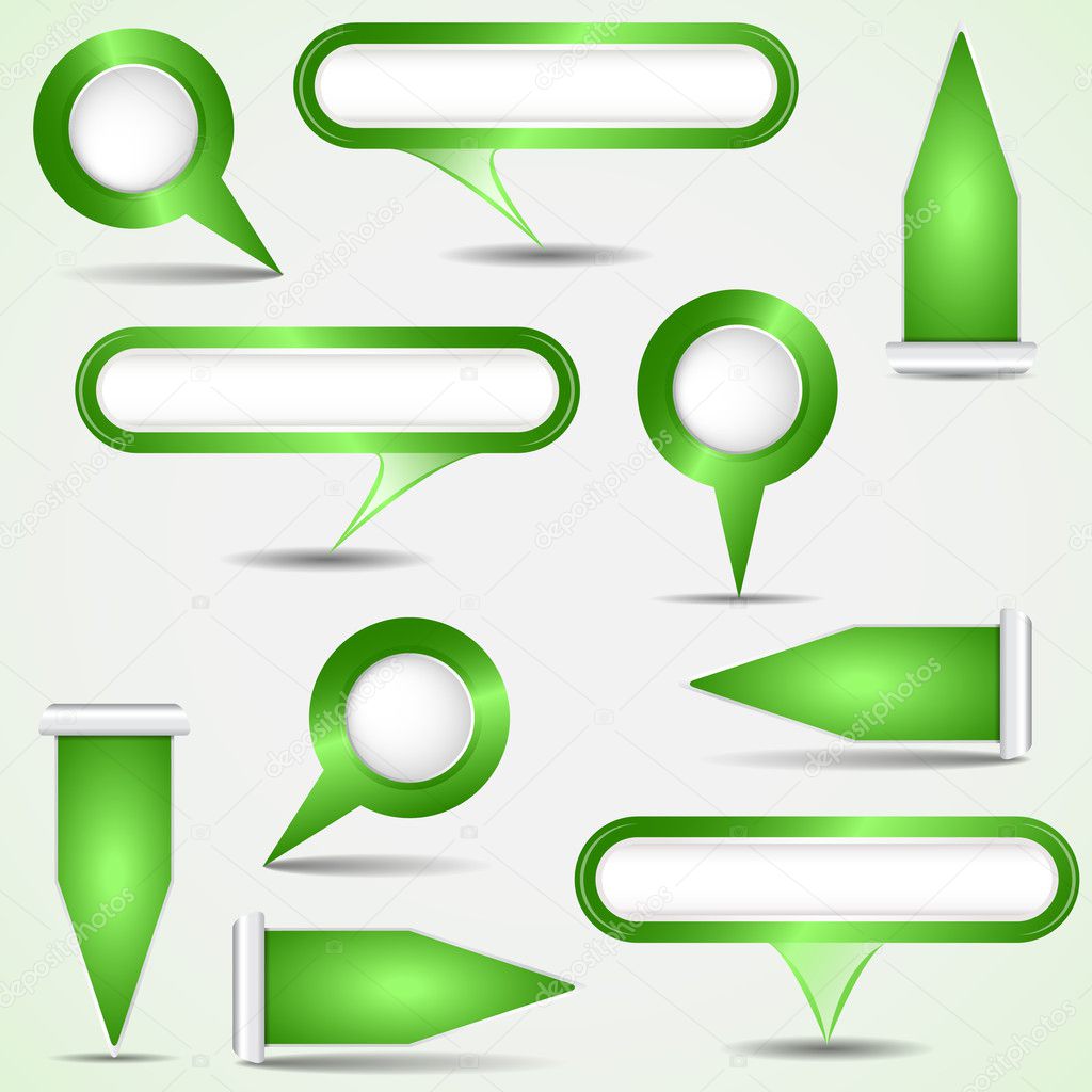 Set of green pointers