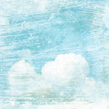 Vintage texture background with clouds clipart