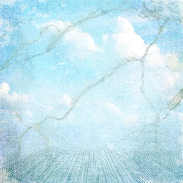 Vintage textured background with clouds — Stock Photo, Image
