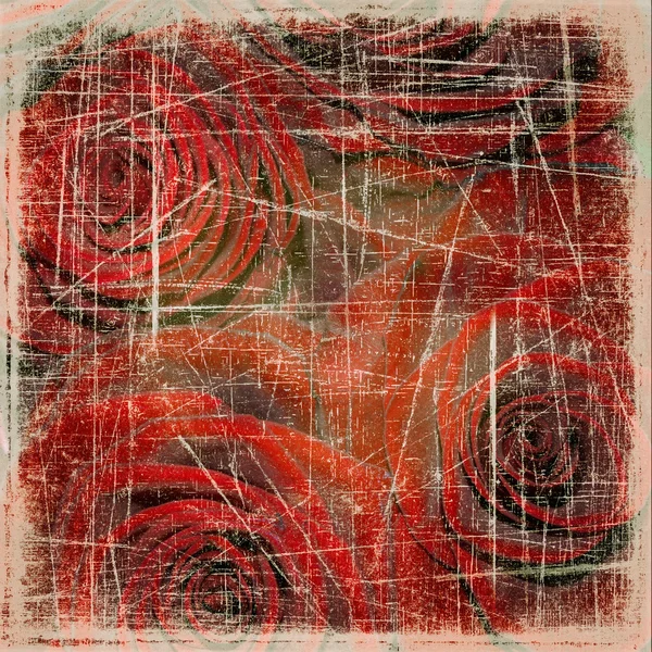 Абстрактный гранж текстурированный фон с розами — стоковое фото