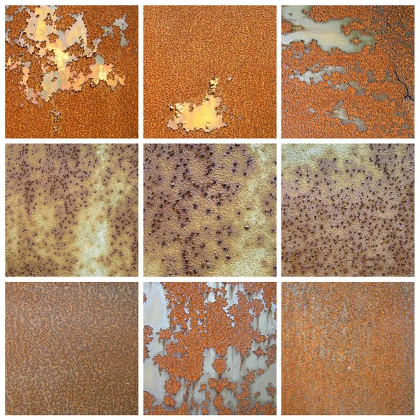 Collectie van oude rusty metalen textuur — Stockfoto