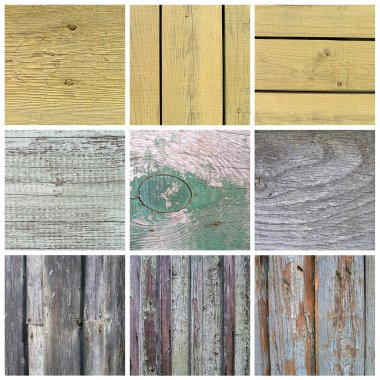 Collection of old wooden planks texture clipart