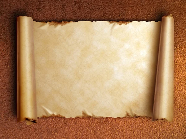 Eski kağıt kıvrılmış kenarlar ile kaydırma — Stok fotoğraf